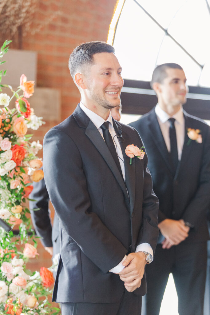 Wedding ceremony at Windows on the River in Cleveland, Ohio
