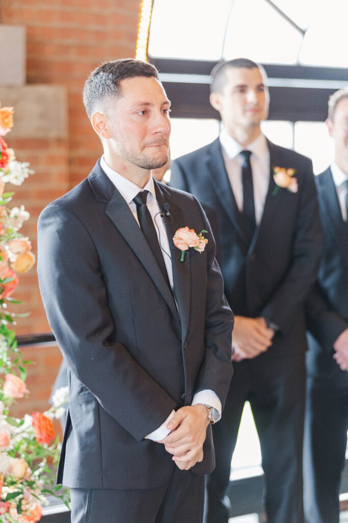 Wedding ceremony at Windows on the River in Cleveland, Ohio