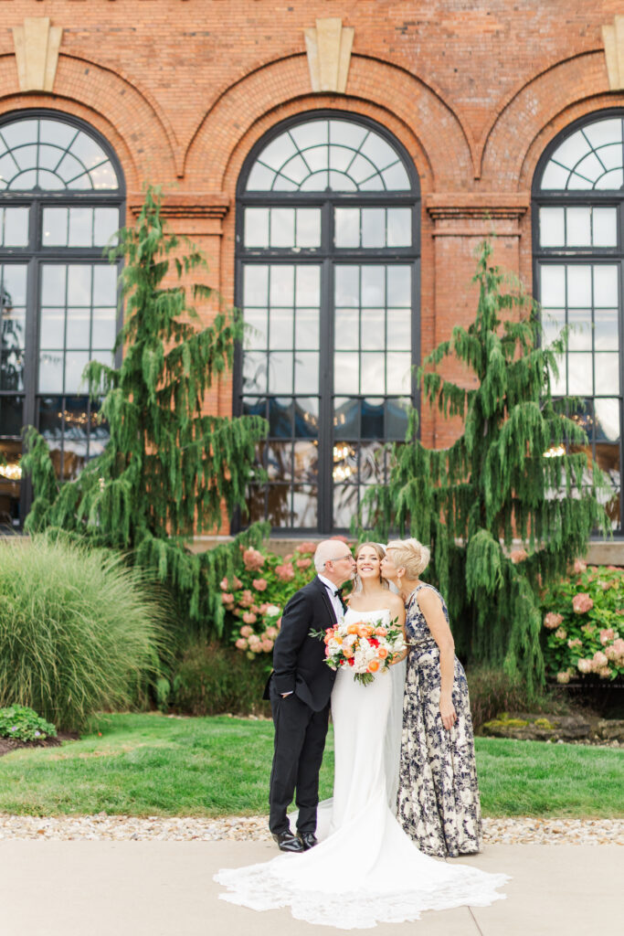 Wedding portraits outside Windows on the River in the Flats, Cleveland
