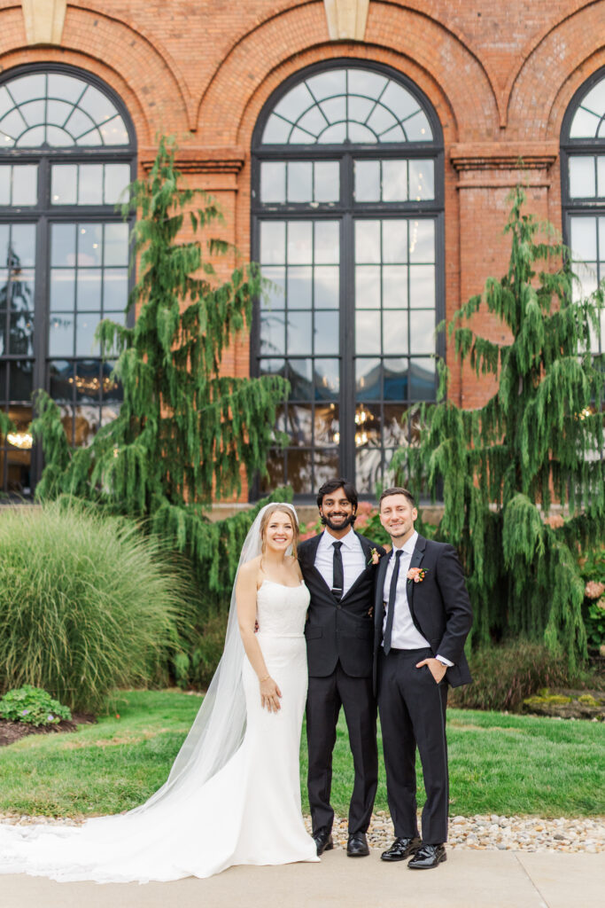 Wedding portraits outside Windows on the River in the Flats, Cleveland