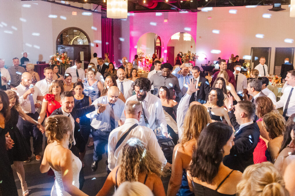Windows on the River wedding reception with dancing and celebration