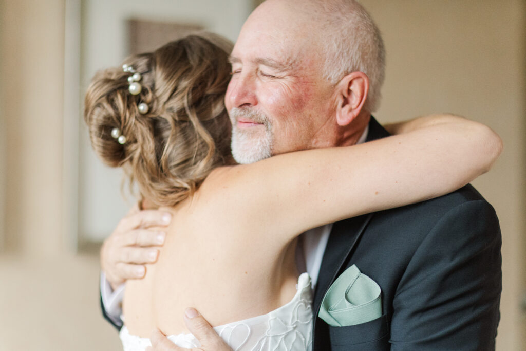 Bride getting ready at the Hyatt at the Arcade before a Cleveland wedding