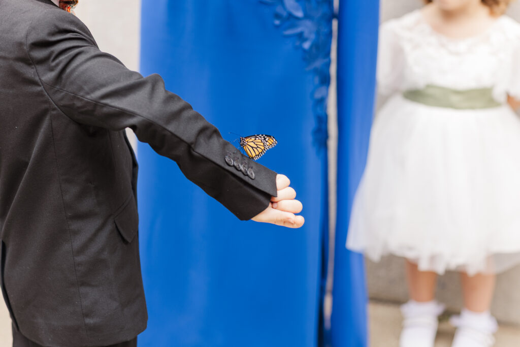 Wedding portraits outside the Cleveland Public Library in downtown Cleveland